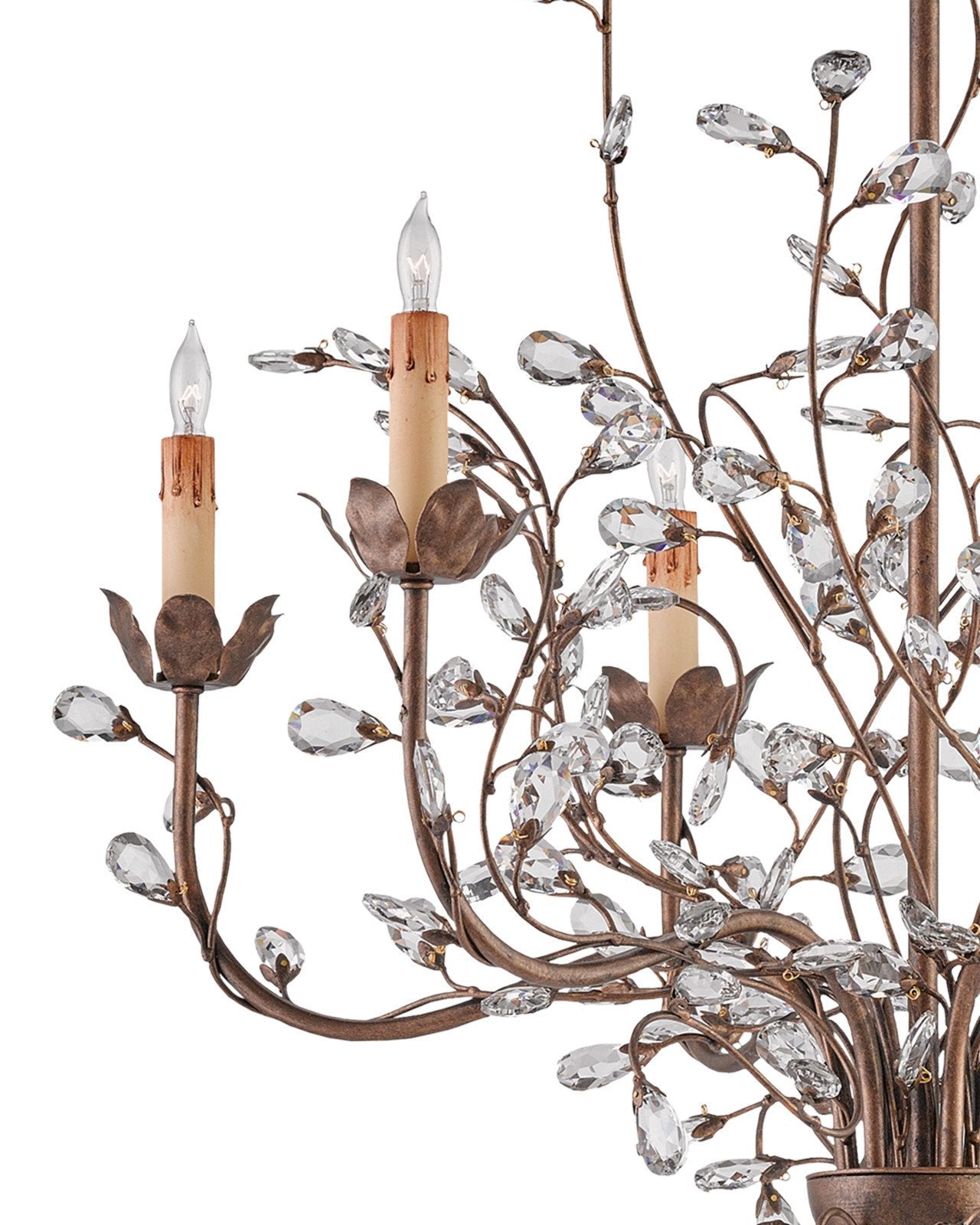 Crystal Bud Medium Gold Chandelier